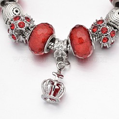 Lega strass smalto braccialetti in rilievo europeo&nbsp;BJEW-I182-M