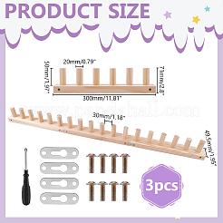 3 telar de manta gruesa de madera para hilo&nbsp;DIY-WH0780-06