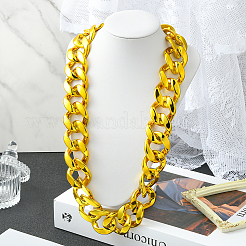 1 collana con catena a maglie cubane in acrilico per uomo&nbsp;NJEW-SP0001-09A-G