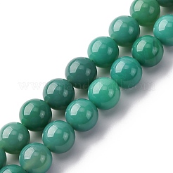Natürliche grüne Onyx Achat (gefärbt und erhitzt) Perlen Stränge&nbsp;G-K393-A03-10mm