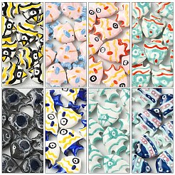 10 pièces de perles en porcelaine faites à la main&nbsp;PORC-YW0001-24A