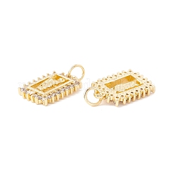 Porte micro ouvrent pendentifs zircone cubique en laiton de placage&nbsp;ZIRC-I057-03G
