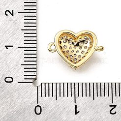 Messing Micro Pave klare Zirkonia Herz Verbindungsstück Charms&nbsp;KK-V011-49G