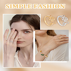 2 bague triple lune en acier inoxydable 304 pour femme&nbsp;RJEW-LP0001-38