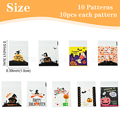 100 Stück Plastik-Backbeutel mit Halloween-Motiv&nbsp;OPP-YW0001-05