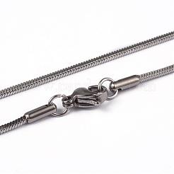 Colliers à chaînes serpent carrées en acier inoxydable 304 anti-ternissement&nbsp;NJEW-K049-05P