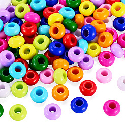 110pcs 11 couleurs perles européennes acryliques opaques&nbsp;SACR-TA0001-75