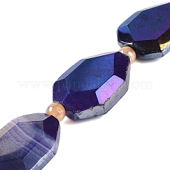 Chapelets de perles en agate naturelle électrolytique&nbsp;G-L604-B01-01B