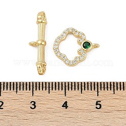 Fermagli a ginocchiera in zircone chiaro micro pavè di ottone&nbsp;KK-K391-15G