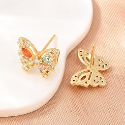 Boucles d'oreilles en laiton avec micro pavé de zircons cubiques pour femmes&nbsp;KK-A305-09G-03