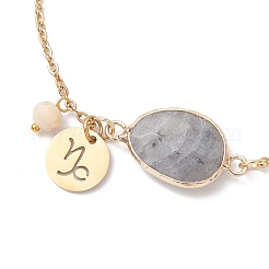 2 bracciale con ciondolo Capricorno in acciaio inossidabile 304 con placcatura ionica (IP)&nbsp;BJEW-JB12030