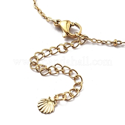 Sommerstrand 304 Edelstahl Muschelförmige Charm Fußkettchen für Frauen&nbsp;AJEW-AN00658