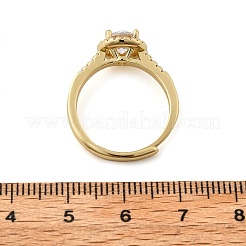 Messing-Fingerringe mit Mikropflaster und klarem Zirkonia für Damen&nbsp;RJEW-U049-06G