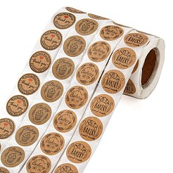 8 Rollen 4 selbstklebende Kraftpapieraufkleber mit Backmotiv&nbsp;DIY-LS0003-42