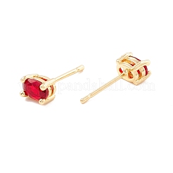 Ovale Ohrstecker aus Zirkonia&nbsp;EJEW-F282-21-G