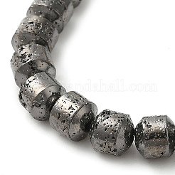 Fili di perle di roccia lavica naturale elettrodeposta&nbsp;G-L606-B02-01B