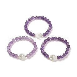 Braccialetto elasticizzato con pietre preziose miste naturali e ematite sintetica&nbsp;BJEW-M236-01