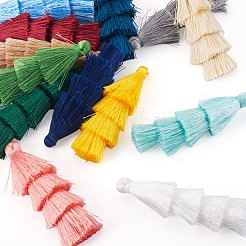 13 Stück 13 Farben Polyester-Quastenanhänger&nbsp;FIND-TA0008-98