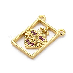 Colgante micropavé cubic zirconia de latón&nbsp;KK-U066-21B-G
