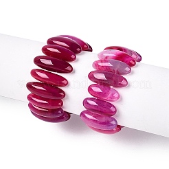Bracelets extensibles ovales en perles d'agate naturelle pour femmes et hommes&nbsp;G-Q601-23F