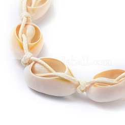 Collane di perline intrecciate a conchiglia stampata regolabile&nbsp;NJEW-JN02790-01