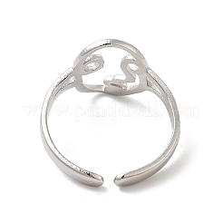 Anello aperto con polsino astratto in acciaio inossidabile 304 anti-ossidazione per donna&nbsp;RJEW-E066-06P