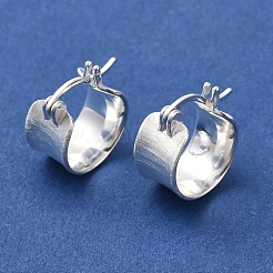 Schlichte dicke Creolen aus Sterlingsilber für Damen&nbsp;EJEW-D106-03S