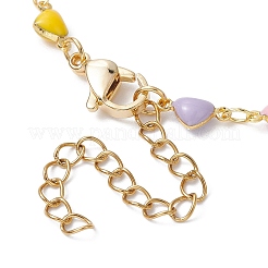 Fabrication de bracelets à maillons coeur en émail en laiton&nbsp;AJEW-JB01190