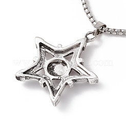 Collier pendentif étoile en alliage avec chaînes en acier inoxydable 304&nbsp;NJEW-C007-08AS