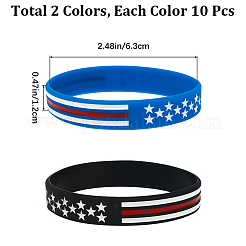 20 ensemble de bracelets en silicone à cordon étoile&nbsp;BJEW-GF0001-15A
