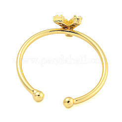 Anelli per polsini aperti da donna in ottone placcato a cremagliera&nbsp;RJEW-F162-02G-Y