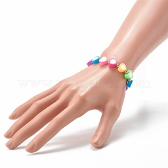 Handgemachte Polymer-Ton-Herzperlen Stretch-Armbänder&nbsp;BJEW-JB06560-02