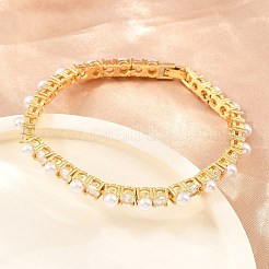 Bracciali da tennis in ottone con zirconi cubici trasparenti per donna&nbsp;KK-CBA68DA-08G