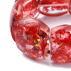 Braccialetti elasticizzati in selenite naturale tinta e opale sintetico&nbsp;BJEW-G702-07D