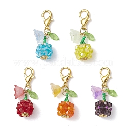 Pendentifs en perles de verre représentant des fruits et des fleurs&nbsp;HJEW-MZ00407
