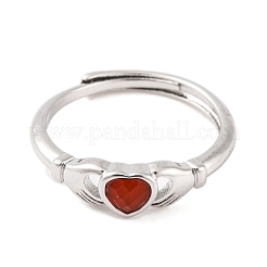Hand mit Herz aus natürlichem Karneol-Achat&nbsp;RJEW-Q817-06P-02