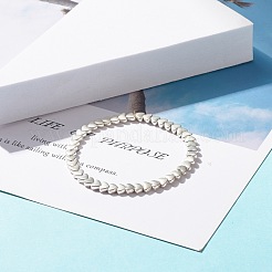 Bracelet extensible en perles de coeur en alliage pour femme&nbsp;BJEW-JB07722-02