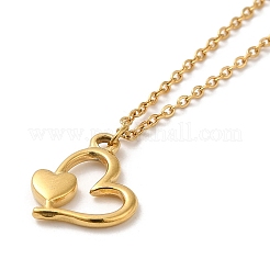 Colliers avec pendentif en forme de cœur en acier inoxydable 304 pour femmes&nbsp;NJEW-H016-02G