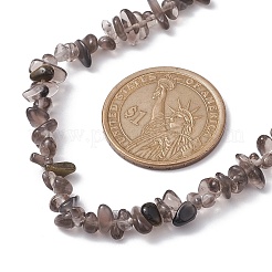 Collana di perline di chip di ossidiana di ghiaccio naturale&nbsp;NJEW-JN04616-02