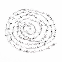 Chaînes à maillons ovales et étoiles en acier inoxydable 201 anti-ternissement&nbsp;STAS-N092-107
