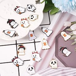 24pcs 12 Stil Halloween Thema Legierung Emaille Anhänger&nbsp;ENAM-SZ0002-12