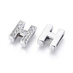 Breloques de diapositives initiales avec strass de grade A en alliage &nbsp;ALRI-R032-H-FF