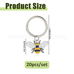 20 porte-clés abeilles en alliage émaillé&nbsp;KEYC-FH00099