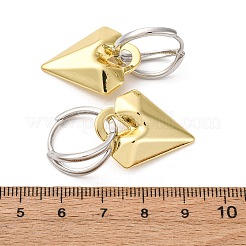 Orecchini a cerchio in ottone a forma di cuore bicolore&nbsp;EJEW-D322-12GP-02B