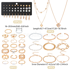 Legierung Ringe & Halsketten & Armbänder & Armreifen & Ohrringe Set&nbsp;SJEW-UN0001-19