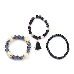 Set di braccialetti elasticizzati multistrato&nbsp;BJEW-H533-01D