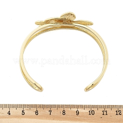 Offene Armreifen aus Messing mit Schmetterlingsmotiv&nbsp;BJEW-M060-01G-02