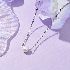 Collares redondos con colgantes de perlas cultivadas de agua dulce naturales&nbsp;X-NJEW-JN04965