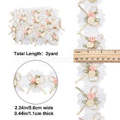 B 2 Yards Stickerei Polyester Blumen Spitzenbesatz Band&nbsp;OCOR-GF0001-96