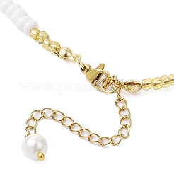 Collane di perle di conchiglia e perline di semi di vetro per le donne&nbsp;NJEW-MZ00073-01